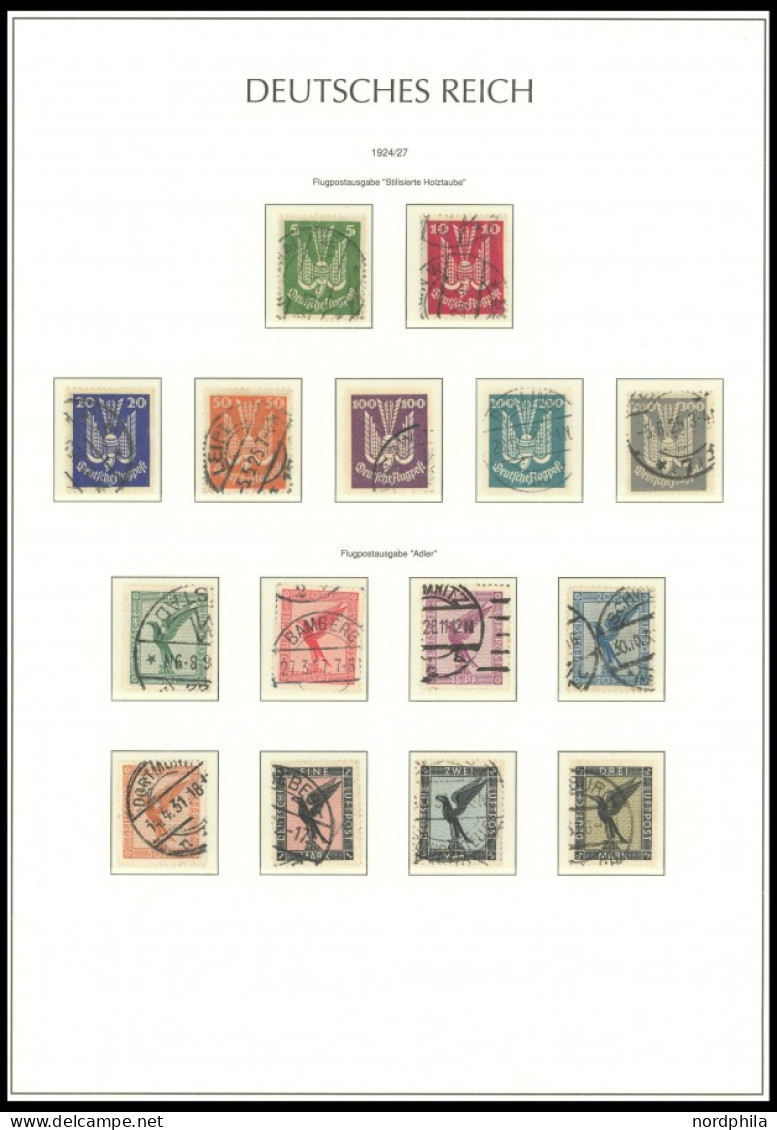 SAMMLUNGEN O, 1923-1932, Gestempelte Saubere Sammlung Dt. Reich Auf Leuchtturm Falzlosseiten, Feinst/Pracht, Mi. 2100.- - Autres & Non Classés