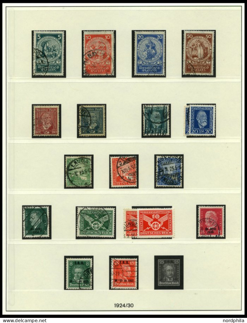 SAMMLUNGEN O, , 1923-32, Sammlung Dt. Reich Auf Lindner Falzlosseiten Mit Vielen Guten Werten, Stark Unterschiedliche Er - Used Stamps