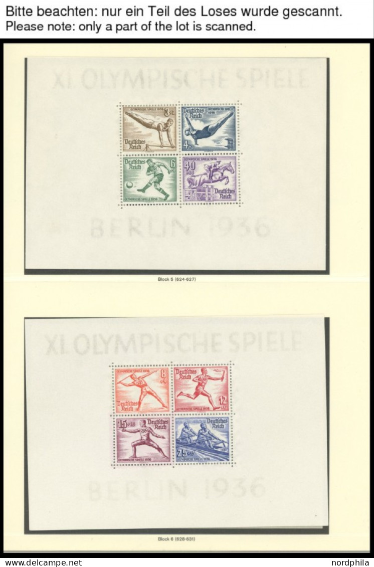 SAMMLUNGEN 603-910 , 1936-45, Bis Auf Block 9 Postfrische Komplette Prachtsammlung Im Falzlosalbum, Mi. 3920.- (zusätzli - Other & Unclassified