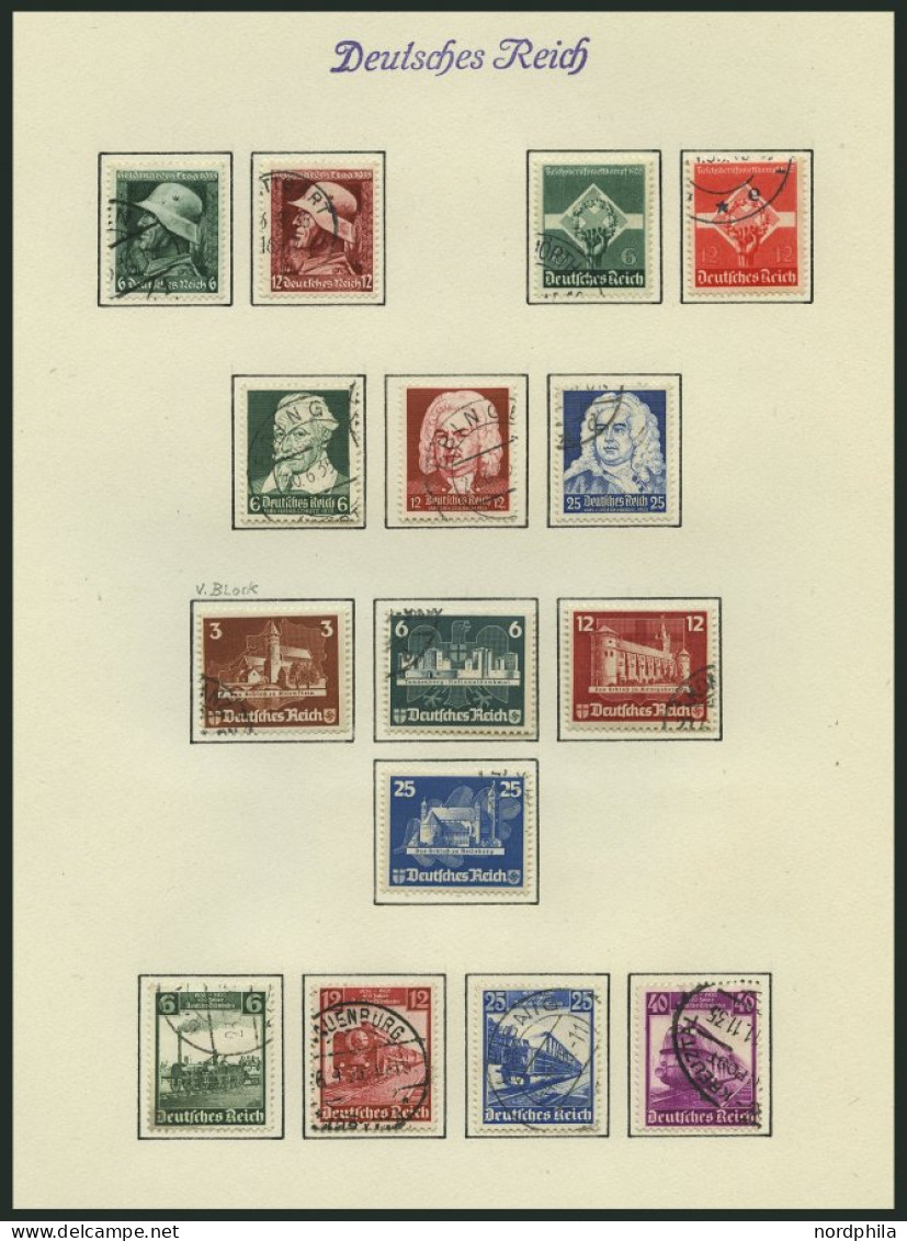 SAMMLUNGEN O, 1933-45, Bis Auf Chicagofahrt, Bl. 2, 3, 5/6 Und 9 In Den Hauptnummern Komplette Sammlung Bis 1944, Mit Ei - Gebraucht