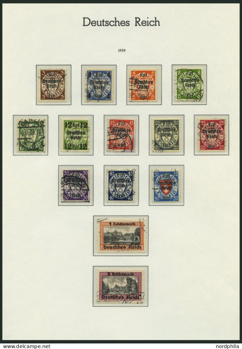 SAMMLUNGEN O, Gestempelte Sammlung Dt. Reich Von 1933-45 Auf Leuchtturm Falzlosseiten Mit Guten Mittleren Ausgaben, U.a. - Used Stamps