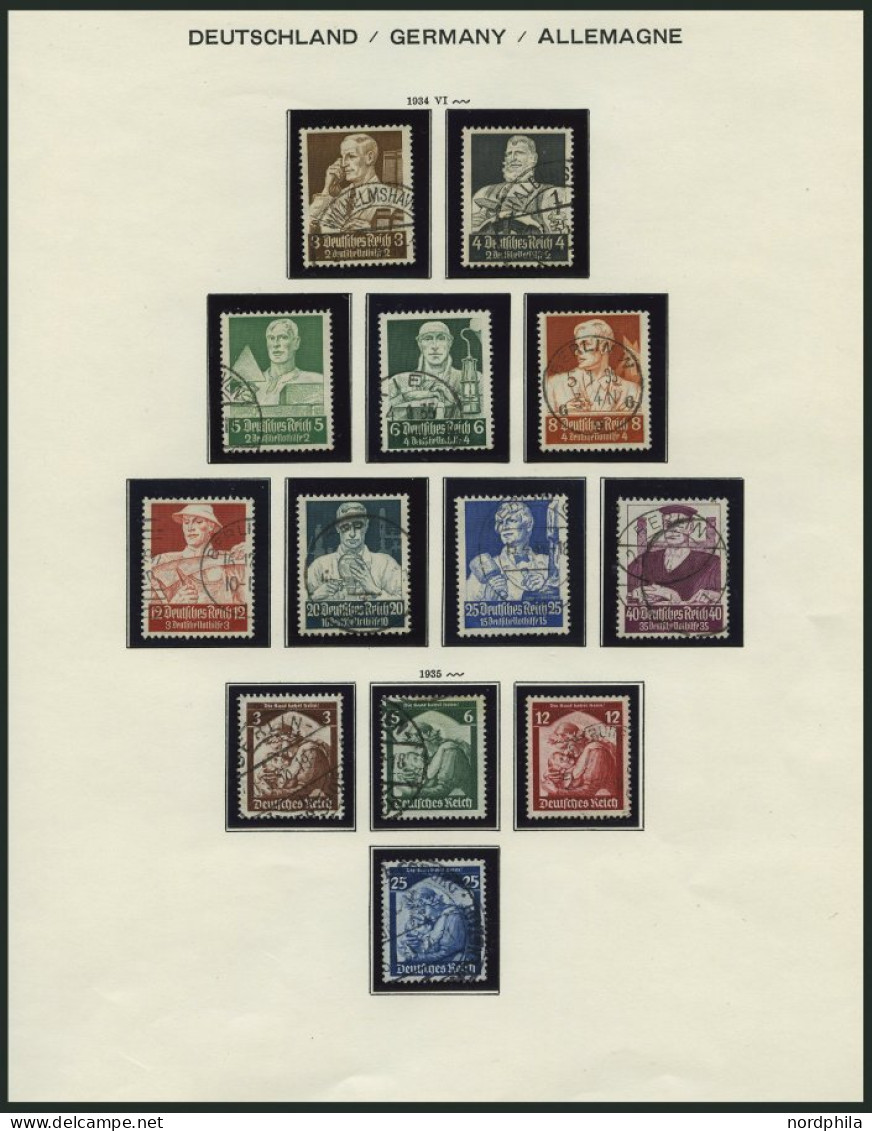 SAMMLUNGEN O, Saubere Gestempelte Sammlung Dt. Reich Von 1933-45 Im Schaubek Album Mit Guten Mittleren Ausgaben, U.a. Mi - Used Stamps