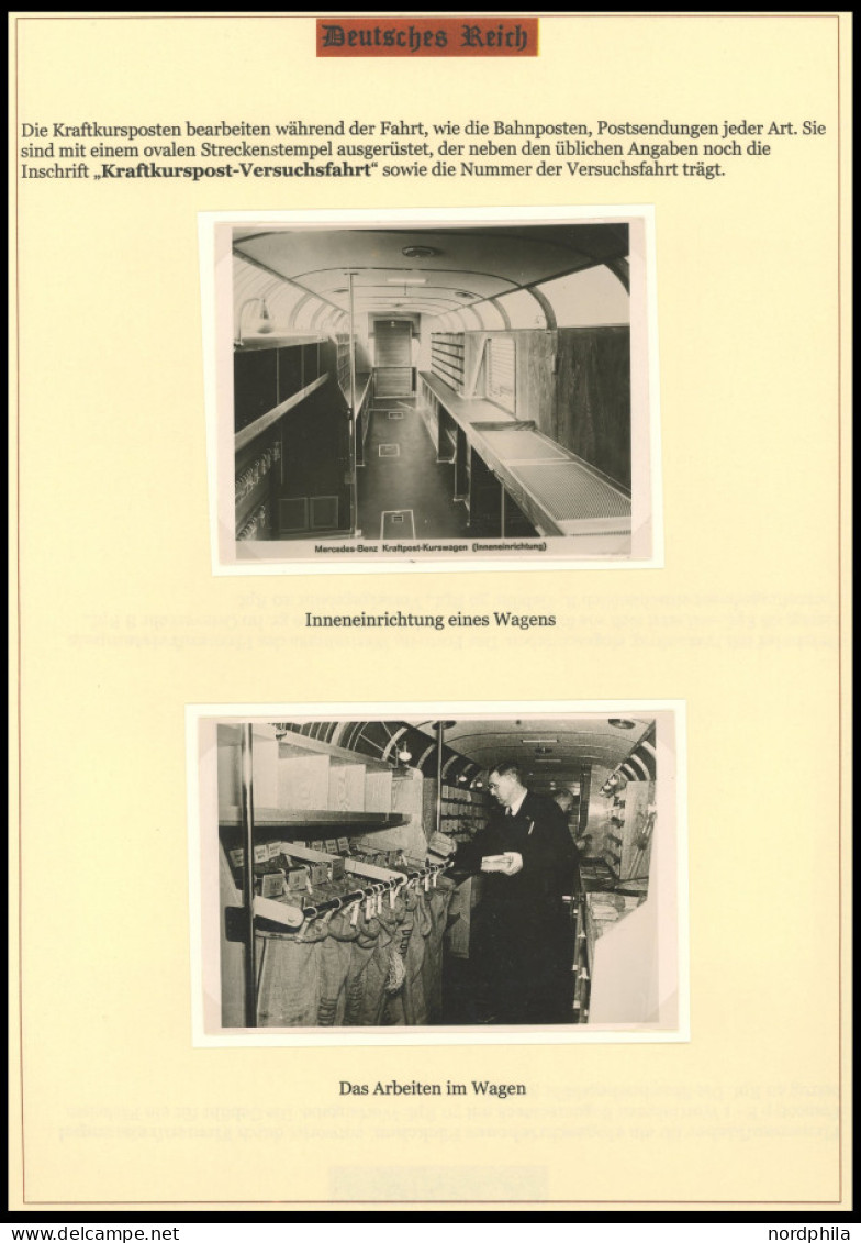 SAMMLUNGEN 1936, Spezialsammlung: Kraftkurspost Versuchsfahrten, Die Versuchsfahrten 1 - 12 Komplett Auf Belegen, Ausfüh - Covers & Documents