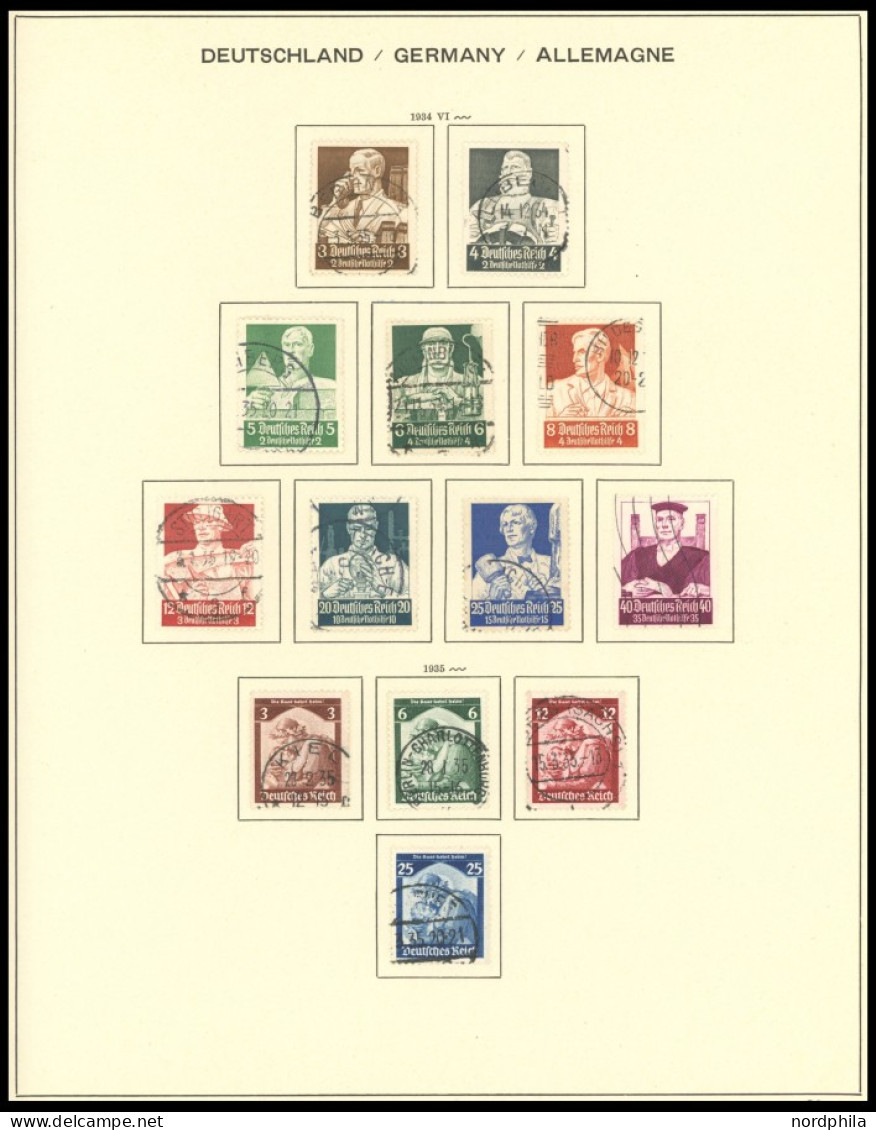 SAMMLUNGEN O,BrfStk , 1933-45, Saubere Gestempelte Sammlung Dt. Reich, Bis Auf Bl. 2 Und 3 In Den Hauptnummern Komplett, - Sonstige & Ohne Zuordnung