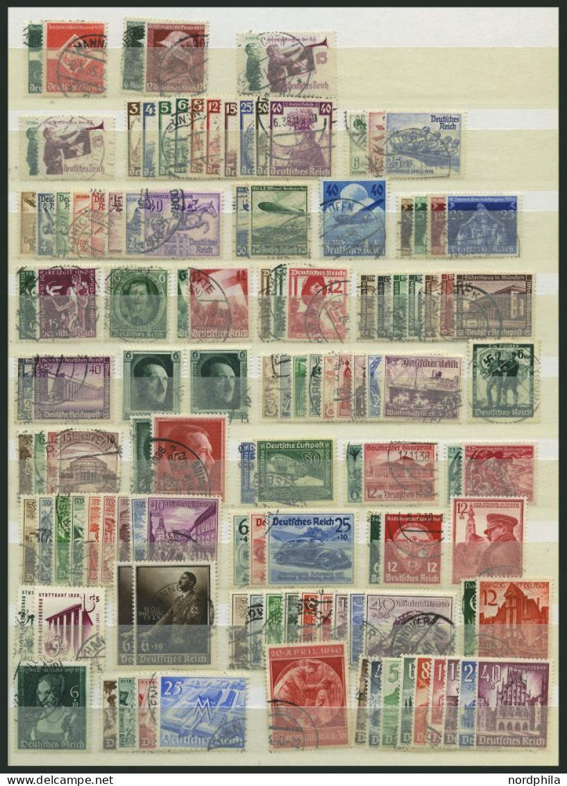 LOTS O, 1935-44, Partie Verschiedener Kompletter Ausgaben, Fast Nur Pracht, Mi. 708.- - Used Stamps