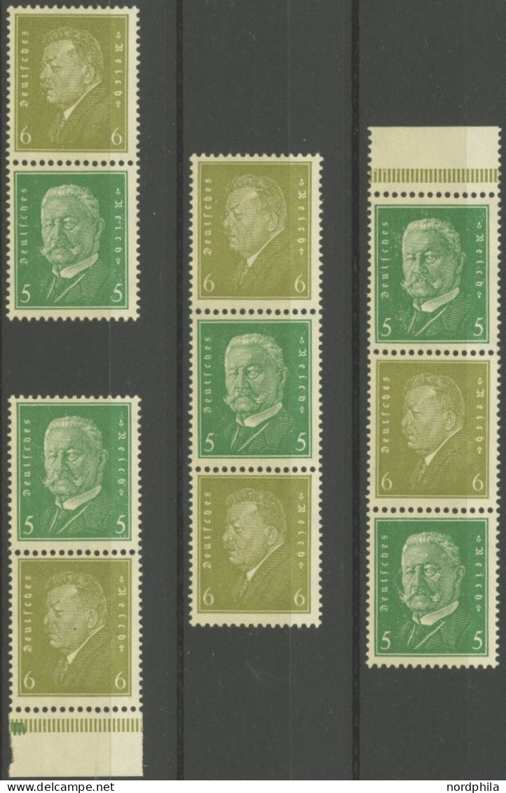 ZUSAMMENDRUCKE S 42-45 , 1932, Reichspräsidenten, Alle 4 Senkrechten Zusammendrucke, Postfrisch, Pracht, Mi. 135.- - Se-Tenant