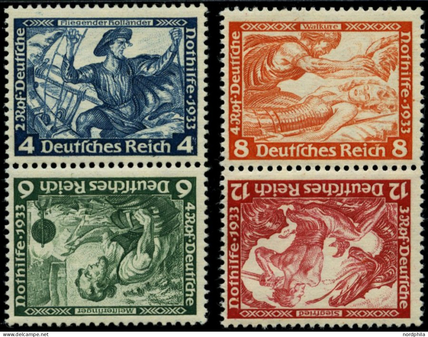 ZUSAMMENDRUCKE SK 19/20 , 1933, Wagner 4 + 6 Und 8 + 12, Beide Kehrdrucke, Pracht, Mi. 240.- - Zusammendrucke