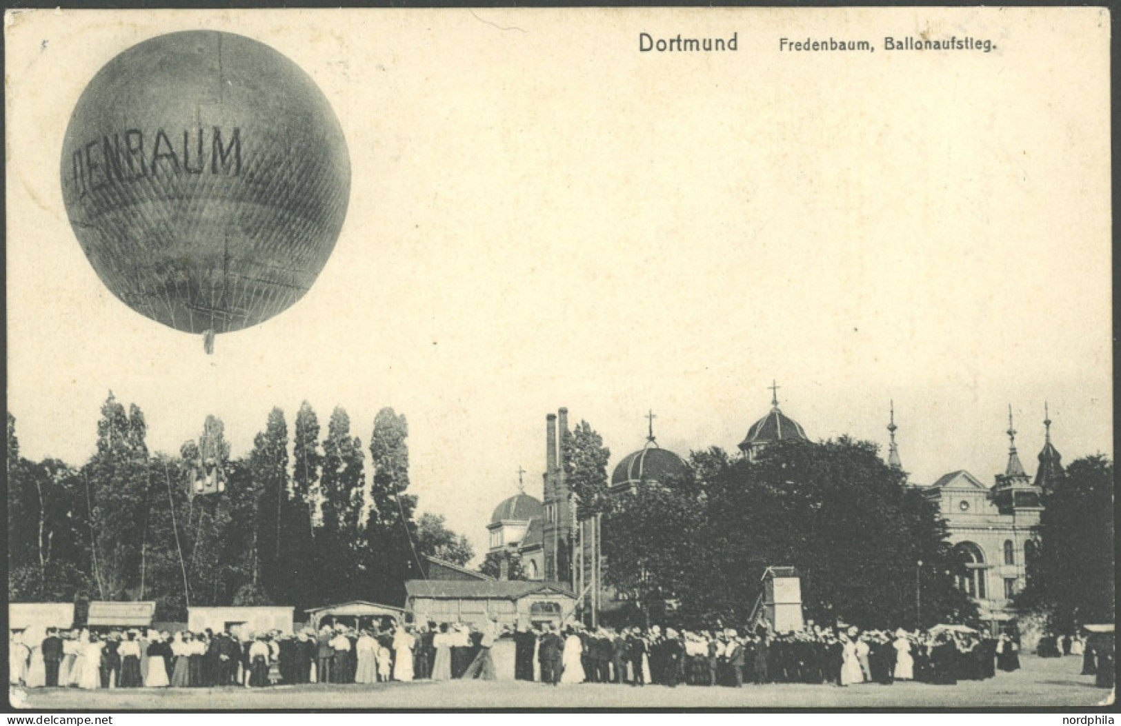 ALTE ANSICHTSKARTEN 1909, Gute Luft - Ballon-Aufstieg, Ansichtskarte Mit Ballon Fredenbaum, Gebraucht, Pracht - Other & Unclassified