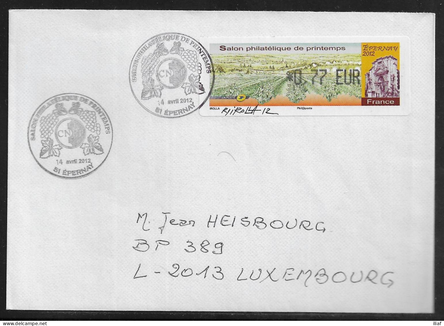 France. Spring Philatelic Show, Epernay.  Special Cancellation On Plain Envelope. - Lettres & Documents