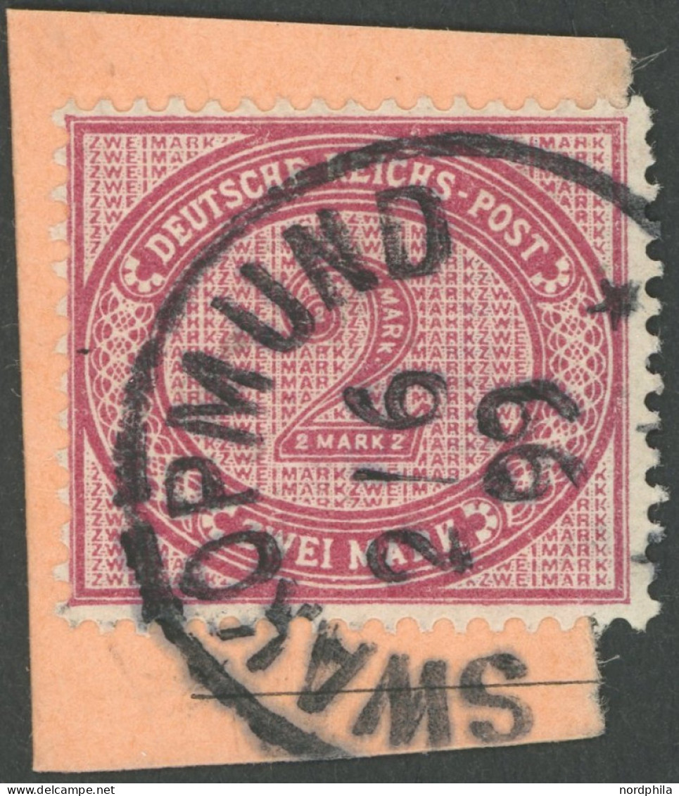 DSWA VS 37e BrfStk, 1899, 2 M. Dunkelrotkarmin, Stempel SWAKOPMUND, Postabschnitt, Pracht - África Del Sudoeste Alemana