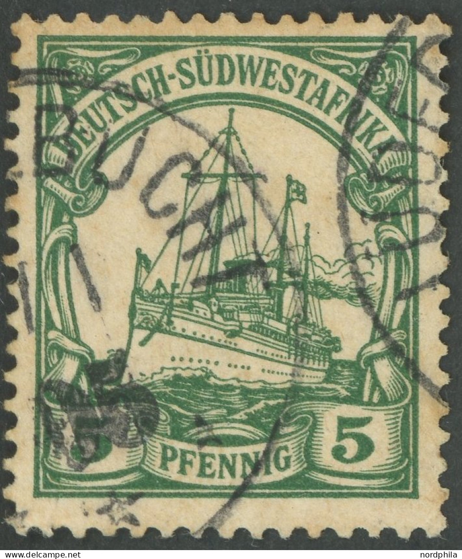 DSWA 12 O, LÜDERITZBUCHT Mit Großer Behelfsjahreszahl 05 Auf 5 Pf., Feinst, R! - German South West Africa