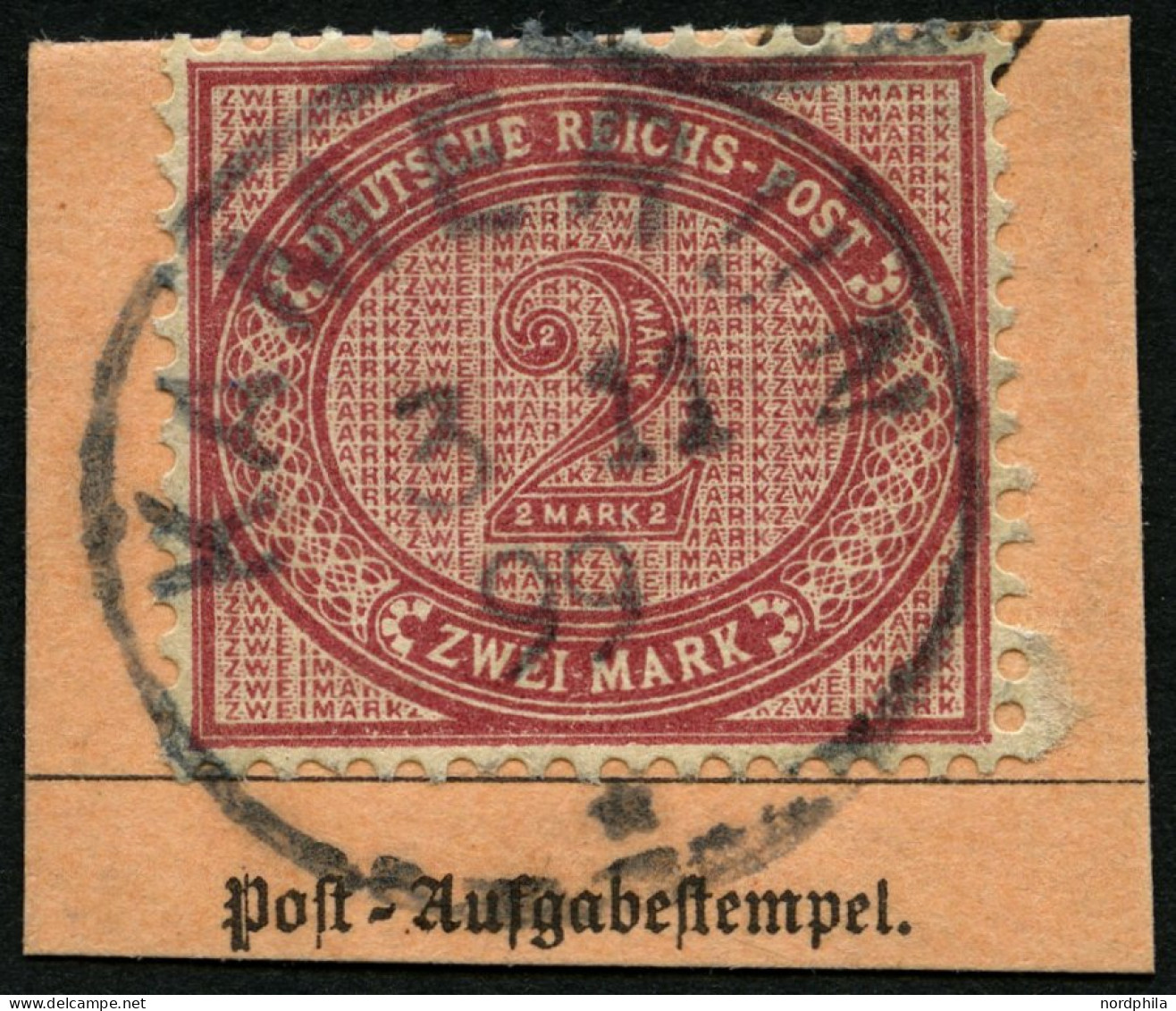 KAMERUN V 37e BrfStk, 1899, 2 M. Dunkelrotkarmin, Stempel KAMERUN, Postabschnitt, Pracht, Mi. (200.-) - Kameroen