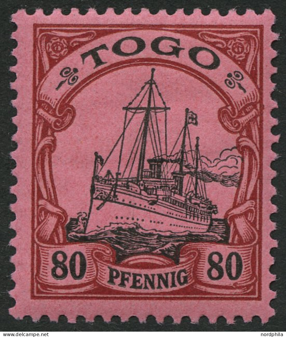 TOGO 15I , 1900, 80 Pf. Mit Abart Linie Unter Rechter Wertangabe 80 Durch Fleck Unterbrochen, Falzrest, Pracht, Fotobefu - Togo