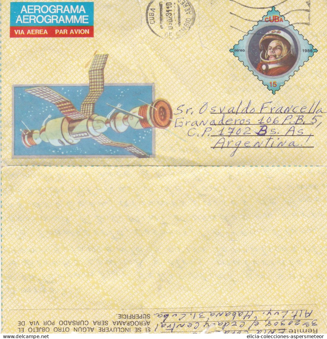 Cuba - 1991 - Aerogramme - La Habana To Argentina - Airmail - Caja 30 - Poste Aérienne