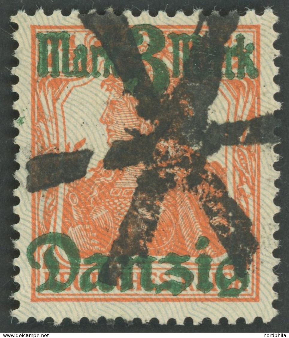 FREIE STADT DANZIG 29II O, 1920, 3 M. Auf 71/2 Pf., Hellgrauer Netzunterdruck, Spitzen Nach Unten, Pracht, Gepr. Infla U - Autres & Non Classés