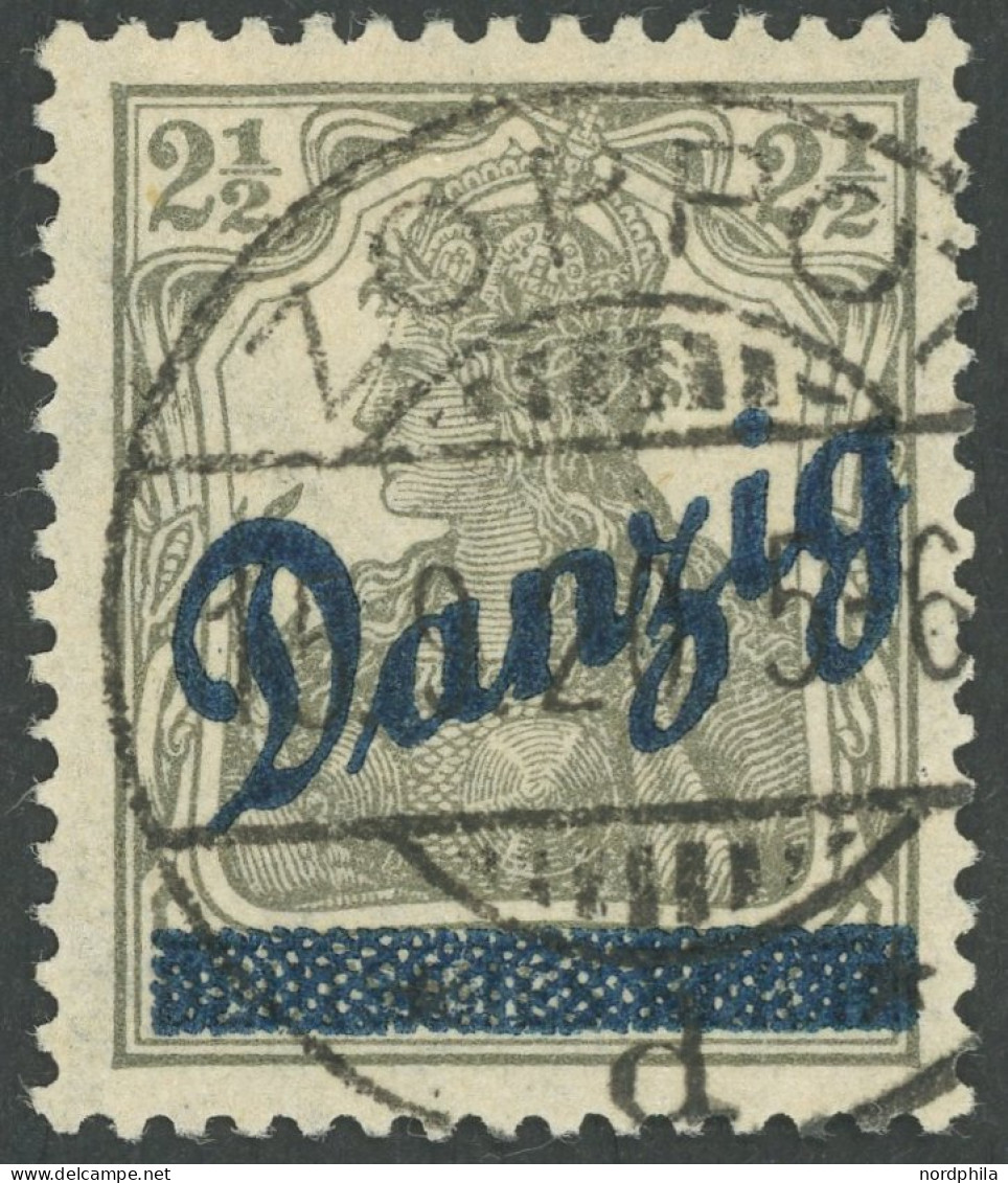 FREIE STADT DANZIG 33 O, 1920, 21/2 Pf. Kleiner Innendienst, Pracht, Gepr. Dr. Oechsner, Mi. 350.- - Autres & Non Classés