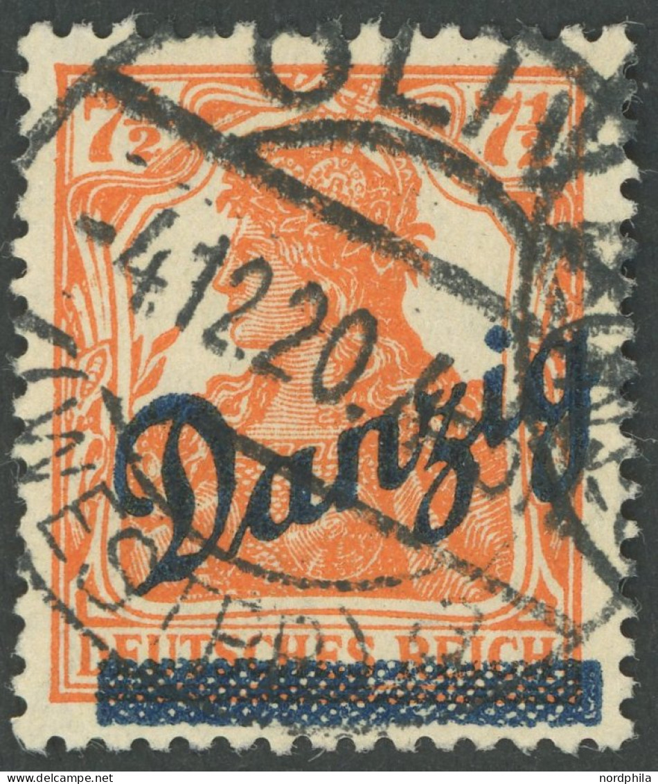 FREIE STADT DANZIG 35 O, 1920, 71/2 Pf. Kleiner Innendienst, Pracht, Gepr. Kniep Und Infla, Mi. 190.- - Other & Unclassified