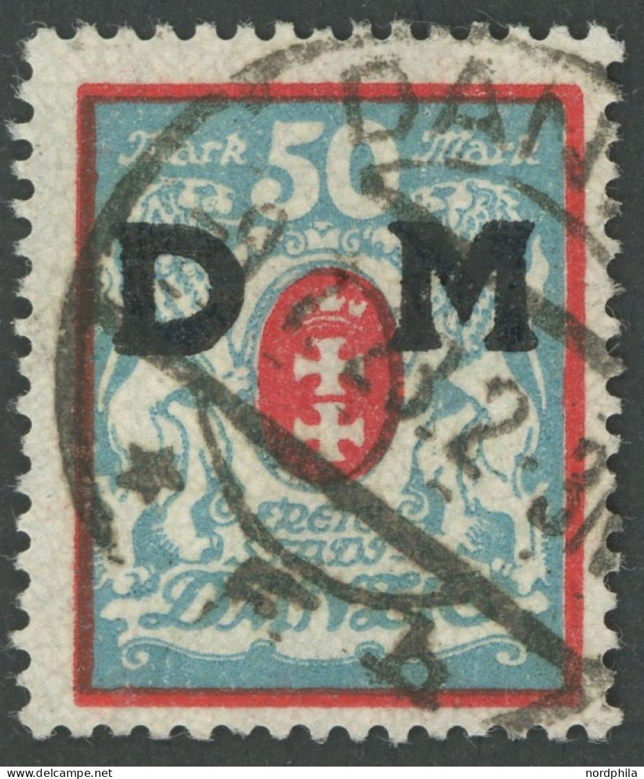 DIENSTMARKEN D 33X O, 1923, 50 M. Rot/mittelgrünlichblau, Wz. 3X, Pracht, Kurzbefund Soecknick, Mi. 800.- - Other & Unclassified