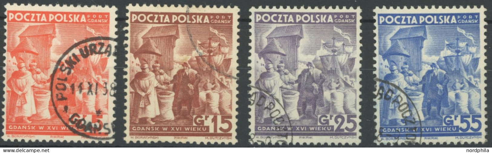 PORT GDANSK 34-37 O, 1938, Republik Polen, Prachtsatz, Mi. 110.- - Autres & Non Classés