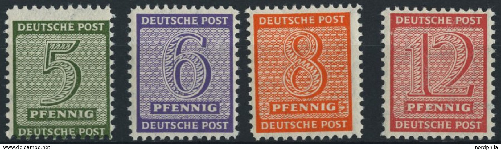 WEST-SACHSEN 116-19BX , 1945, Roßwein, Gezähnt L 111/4:111/2, Wz. 1X, Prachtsatz, Gepr. Ströh/Dr. Jasch, Mi. 170.- - Other & Unclassified