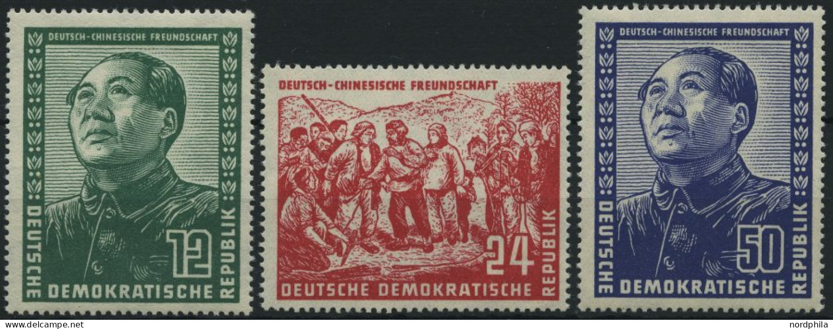 DDR 286-88 , 1951, Chinesen, Falzreste, Prachtsatz, Mi. 100.- - Oblitérés