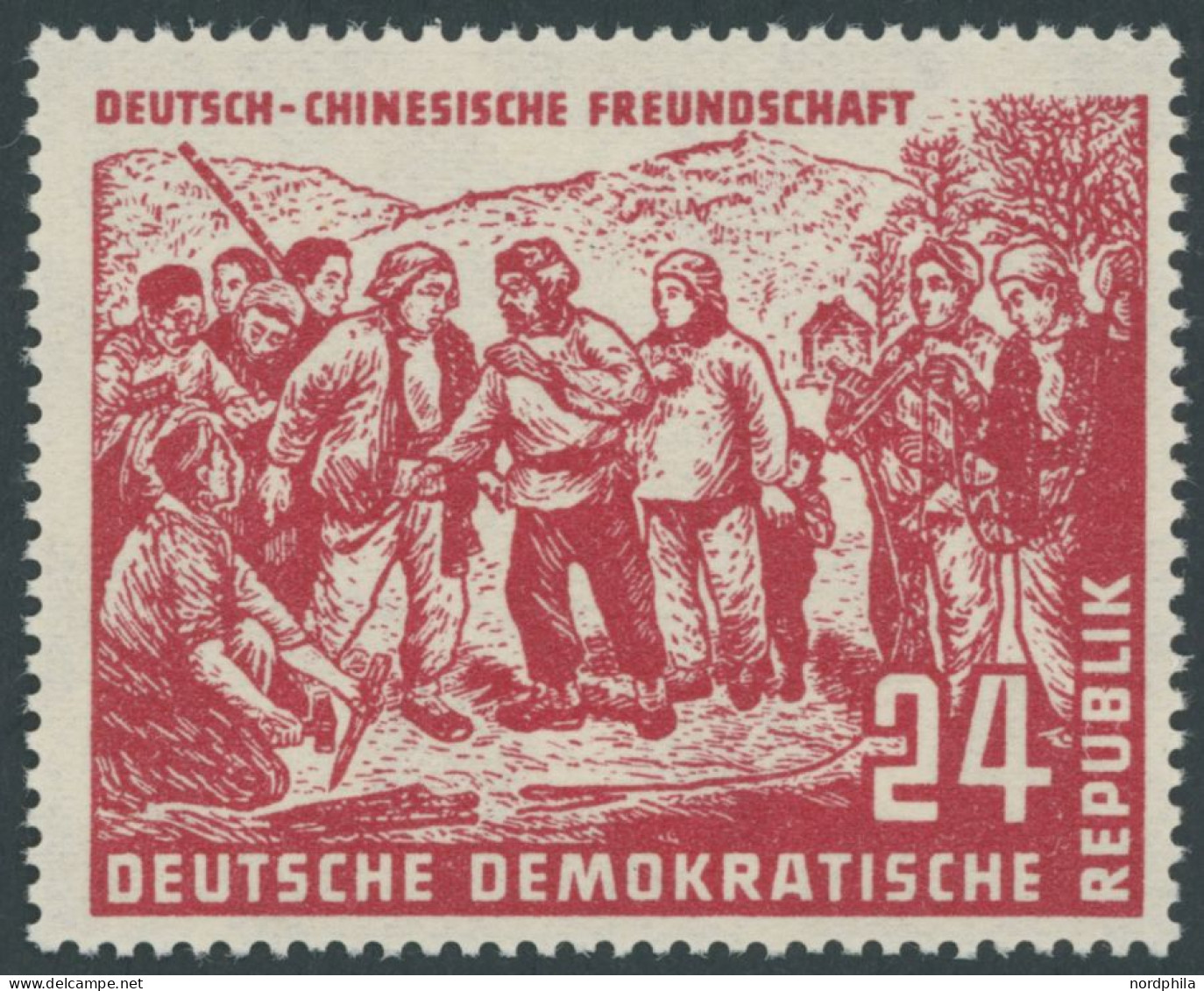 DDR 287 , 1951, 24 Pf. Chinesen, Pracht, Mi. 130.- - Used Stamps