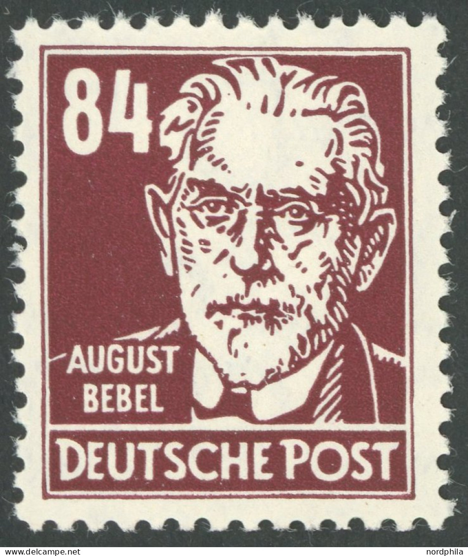 DDR 341aXI , 1953, 84 Pf. Bräunlichkarmin Bebel, Wz. 2XI, Postfrisch, Pracht, Kurzbefund Dr. Ruscher, Mi. 160.- - Other & Unclassified