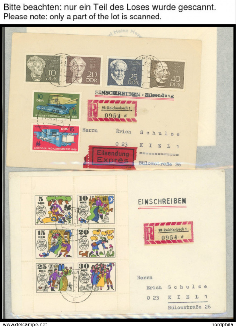 LOTS 1965-76, 3 Alben Mit Verschiedenen Sammlerbriefen (Tauschsendungen), Meist Einschreibbriefe - Autres & Non Classés