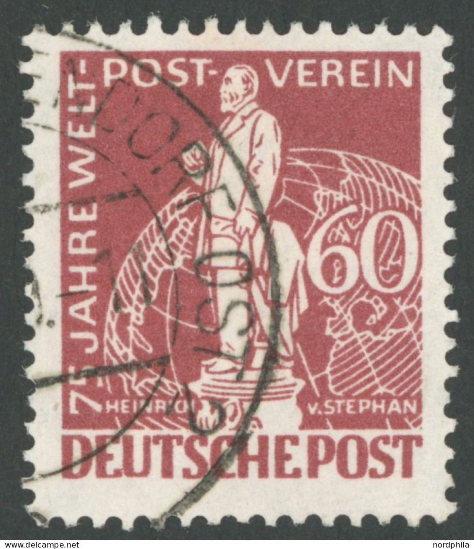 BERLIN 39I O, 1949, 60 Pf. Stephan Mit Plattenfehler UT In Deutsche Unten Beschnitten, Pracht, Gepr. D. Schlegel, Mi. 20 - Sonstige & Ohne Zuordnung