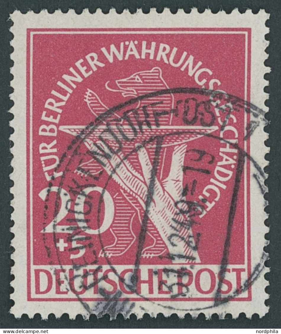 BERLIN 69 O, 1949, 20 Pf. Währungsgeschädigte, Pracht, Gepr. D. Schlegel, Mi. 190.- - Autres & Non Classés