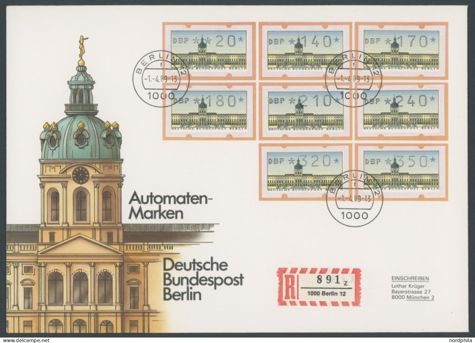 AUTOMATENMARKEN VS 1-3 BRIEF, 1987/9, 3 Komplette Sätze Auf FDC`s, Pracht - Lettres & Documents