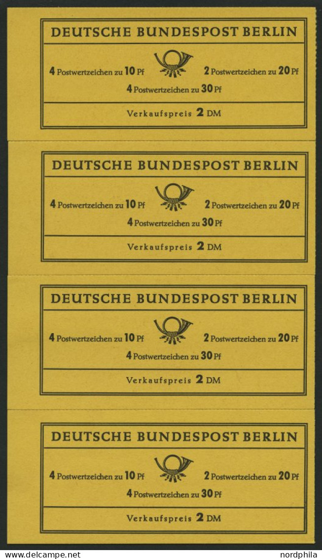 MARKENHEFTCHEN MH 5a-d , 1966, 4 Markenheftchen Brandenburger Tor, Pracht, Mi. 111.- - Zusammendrucke