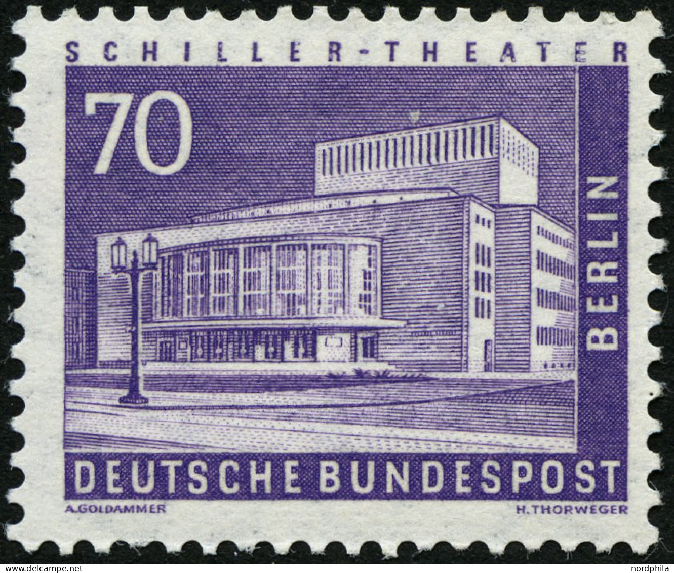 ROLLENMARKEN 152R , 1956, 70 Pf. Schillertheater, Einzelmarke Mit Gerader Nummer, Pracht, Mi. 160.- - Rollenmarken