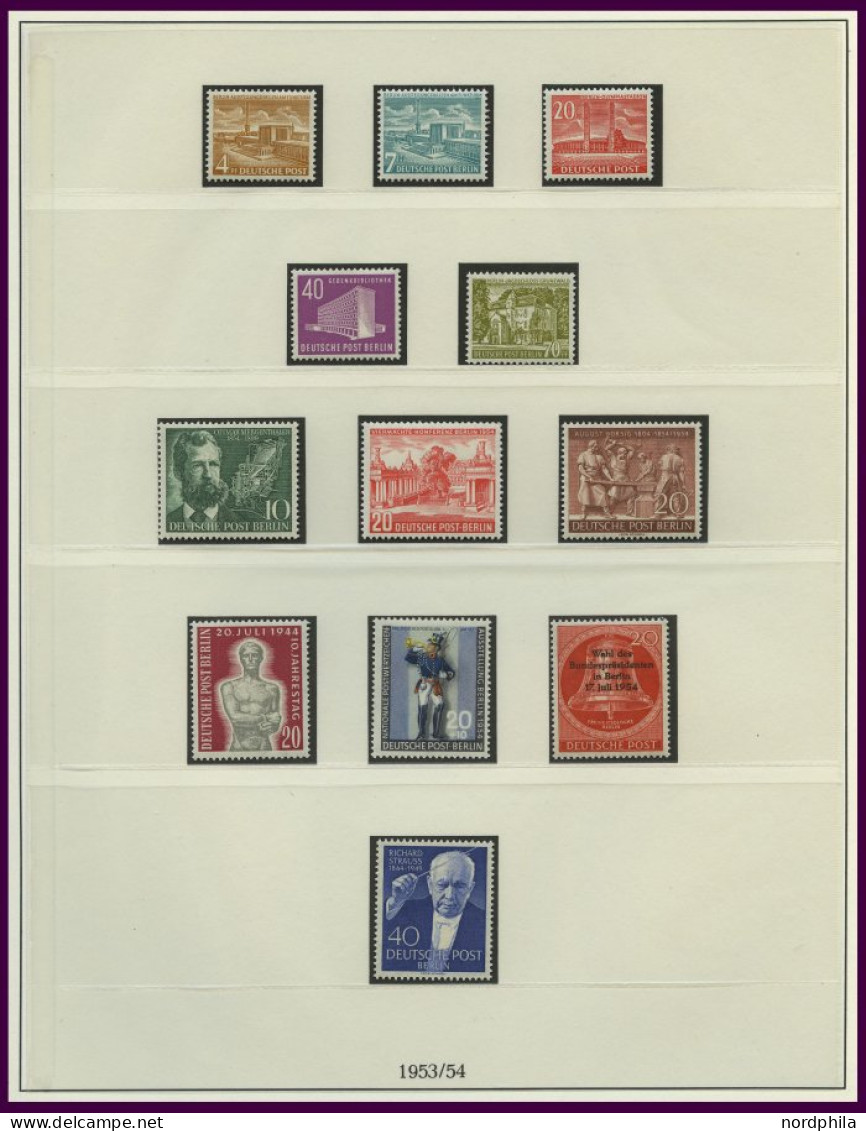 SAMMLUNGEN , 1953-90, Ab Glocke Mitte Komplette Postfrische Sammlung In 2 Lindner Falzlosalben, Text Komplett, Prachterh - Sammlungen