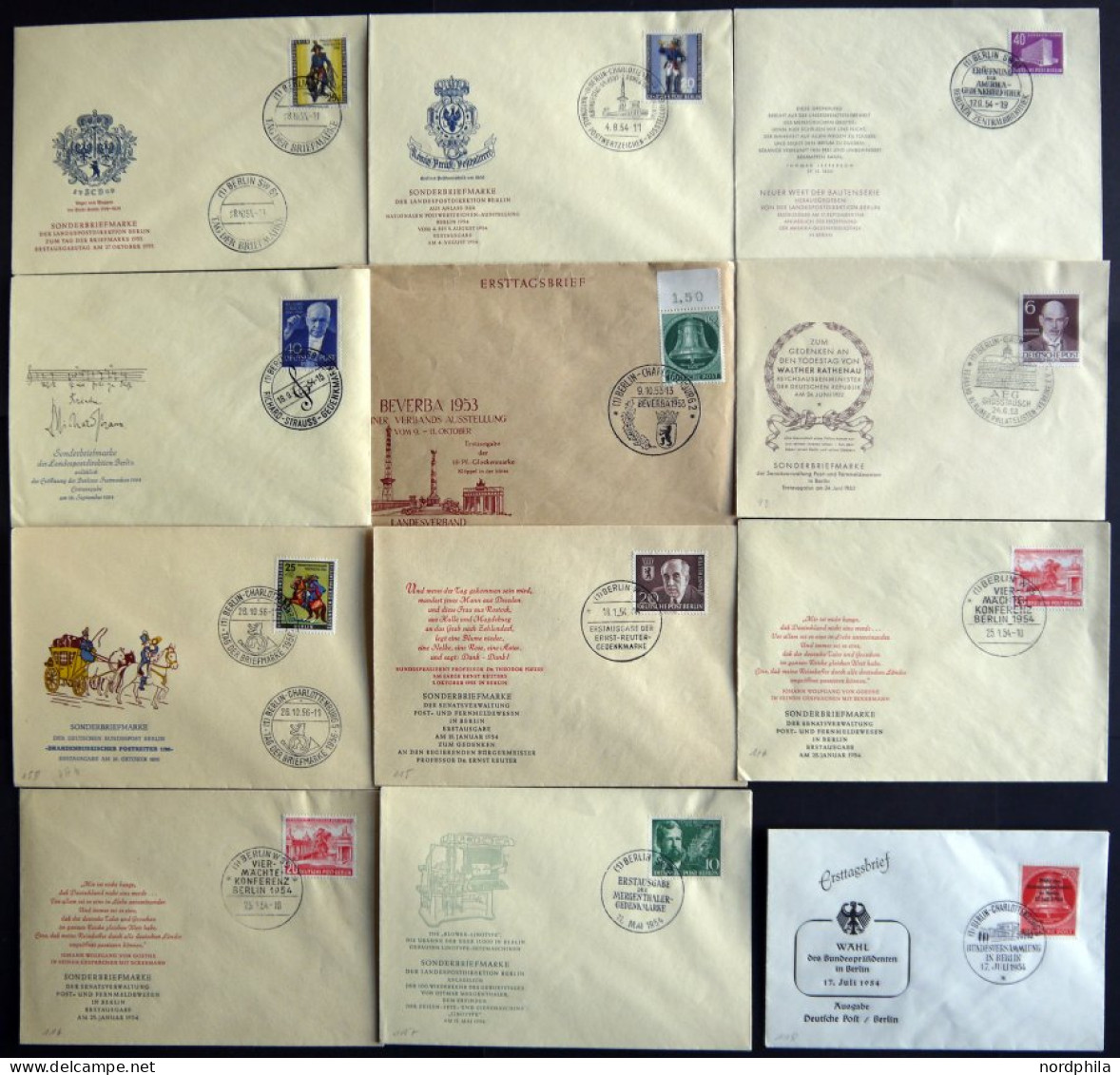 LOTS 1952-56, Partie Von 22 Verschiedenen FDC, Fast Nur Prachterhaltung, Mi. 690.- - Andere & Zonder Classificatie