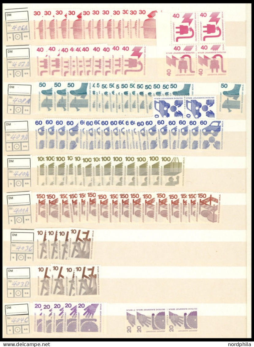 LOTS , , Lagerbuch Berlin, von 1950-1970, anfangs postfrisch und mit Falzrest, ab ca. 1952 meist postfrisch, fast nur Pr