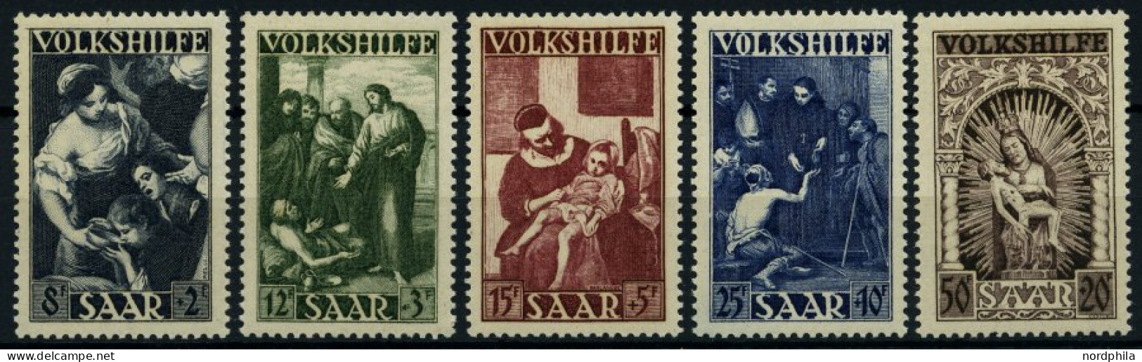 SAARLAND 267-71 , 1949, Volkshilfe, Prachtsatz, Mi. 110.- - Otros & Sin Clasificación