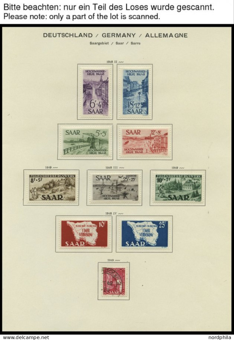 SAMMLUNGEN, LOTS O, FDC, Zweifach Gesammelte Sammlung Saarland Mit Einigen Guten Mittleren Werten, Prachterhaltung - Collections, Lots & Séries