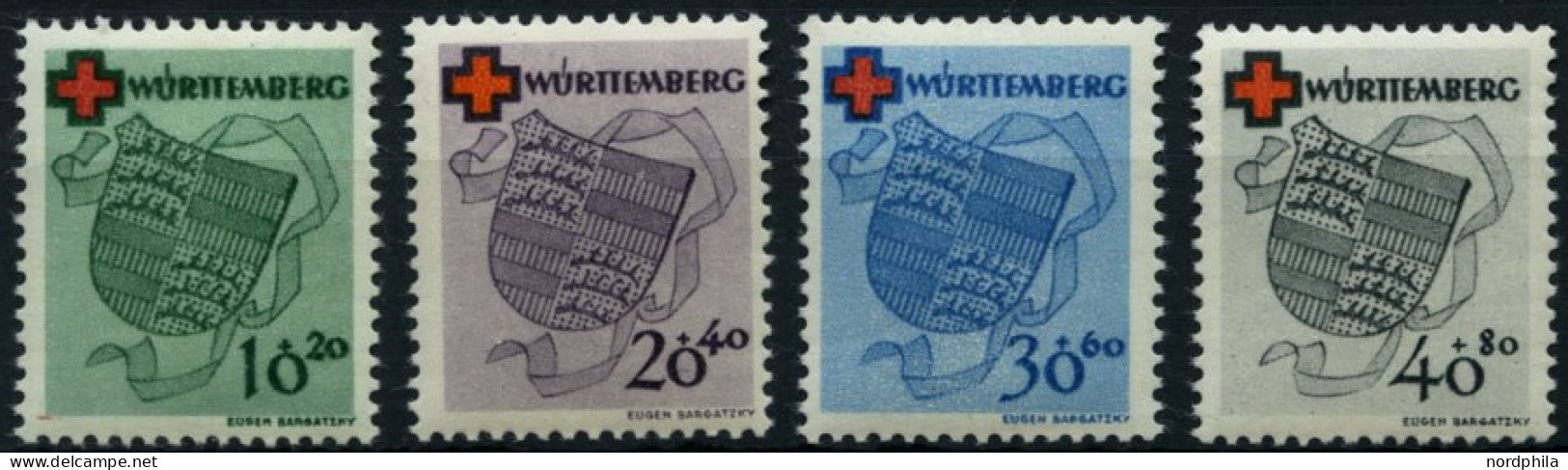 WÜRTTEMBERG 40-43 , 1949, Rotes Kreuz, Prachtsatz, Mi. 160.- - Sonstige & Ohne Zuordnung