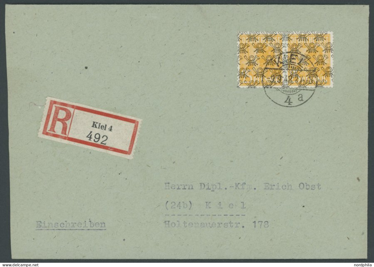 AMERIK. U. BRITISCHE ZONE 45II BRIEF, 1948, 25 Pf. Netzaufdruck Im Waagerechten Paar Als Portogerechte Mehrfachfrankatur - Other & Unclassified