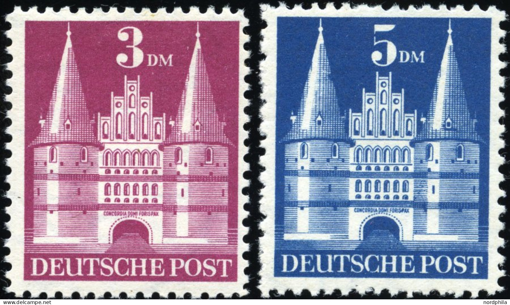 AMERIK. U. BRITISCHE ZONE 99/100II , 1948, 3 Und 5 DM Hohe Treppe, Falzrest, 2 Prachtwerte, Mi. 220.- - Autres & Non Classés