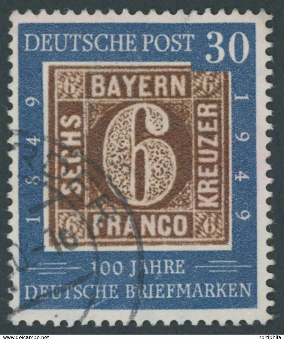 BUNDESREPUBLIK 115VI O, 1949, 30 Pf. 100 Jahre Briefmarken Mit Plattenfehler Weißer Schrägstrich Unter CH Im Unteren Deu - Used Stamps