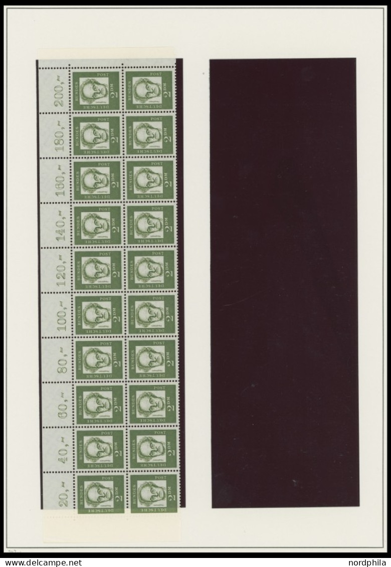 BUNDESREPUBLIK 348,50/1,353-62y Paar , 1961, 7, 10, 15 Und 25 Pf. - 2 M. Bedeutende Deutsche, Fluoreszierendes Papier, J - Unused Stamps