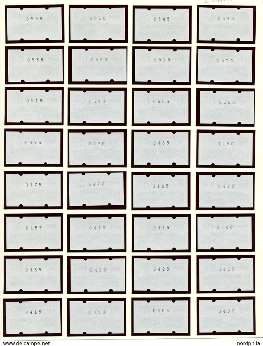 AUTOMATENMARKEN 2, TYP 1.2 , Bundesrepublik Deutschland 1993, Zweiter Automatensatz Type 1.2. 99 Werte. Werte In Zehners - Machine Labels [ATM]