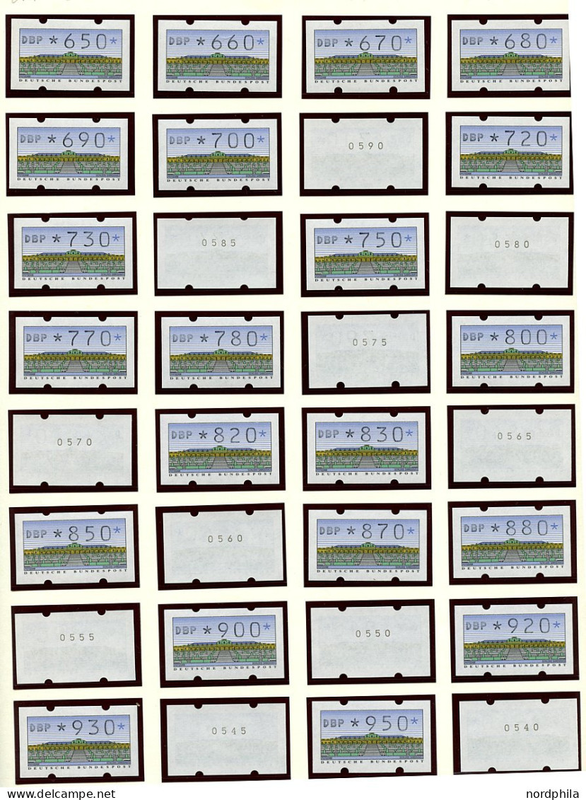 AUTOMATENMARKEN 2, TYP 1.2 , Bundesrepublik Deutschland 1993, Zweiter Automatensatz Type 1.2. 99 Werte. Werte In Zehners - Machine Labels [ATM]