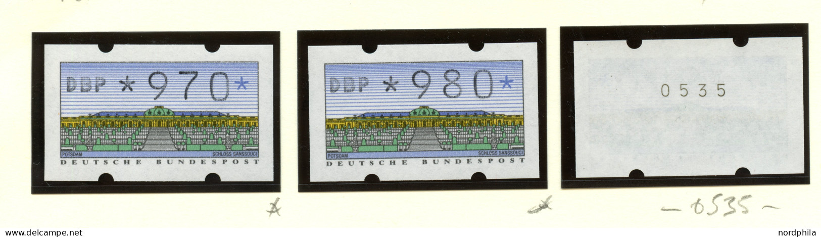 AUTOMATENMARKEN 2, TYP 1.2 , Bundesrepublik Deutschland 1993, zweiter Automatensatz Type 1.2. 99 Werte. Werte in Zehners