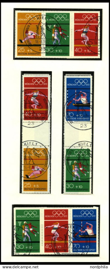 ZUSAMMENDRUCKE MH 17-SZ 2b O,Brief , 1972, Olympische Spiele Komplett Mit ET-Sonderstempeln, Sowie Heftchenblatt 22 Und  - Other & Unclassified