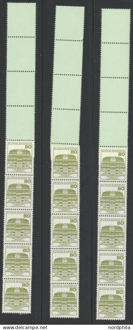 ROLLENMARKEN 1140-43AIR , 1982, Burgen Und Schlösser V, 20 Rollenmarken (RE5+4Lf), Fast Nur Prachterhaltung - Rolstempels