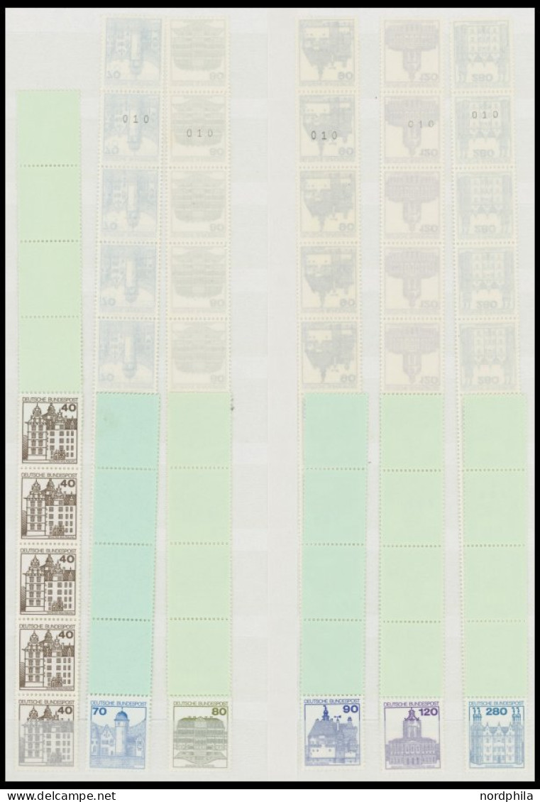 ROLLENMARKEN Aus 913-1143 , 1977/82, Kleine Postfrische Partie Verschiedener Rollenmarken Burgen Und Schlösser, U.a. Mit - Rollenmarken