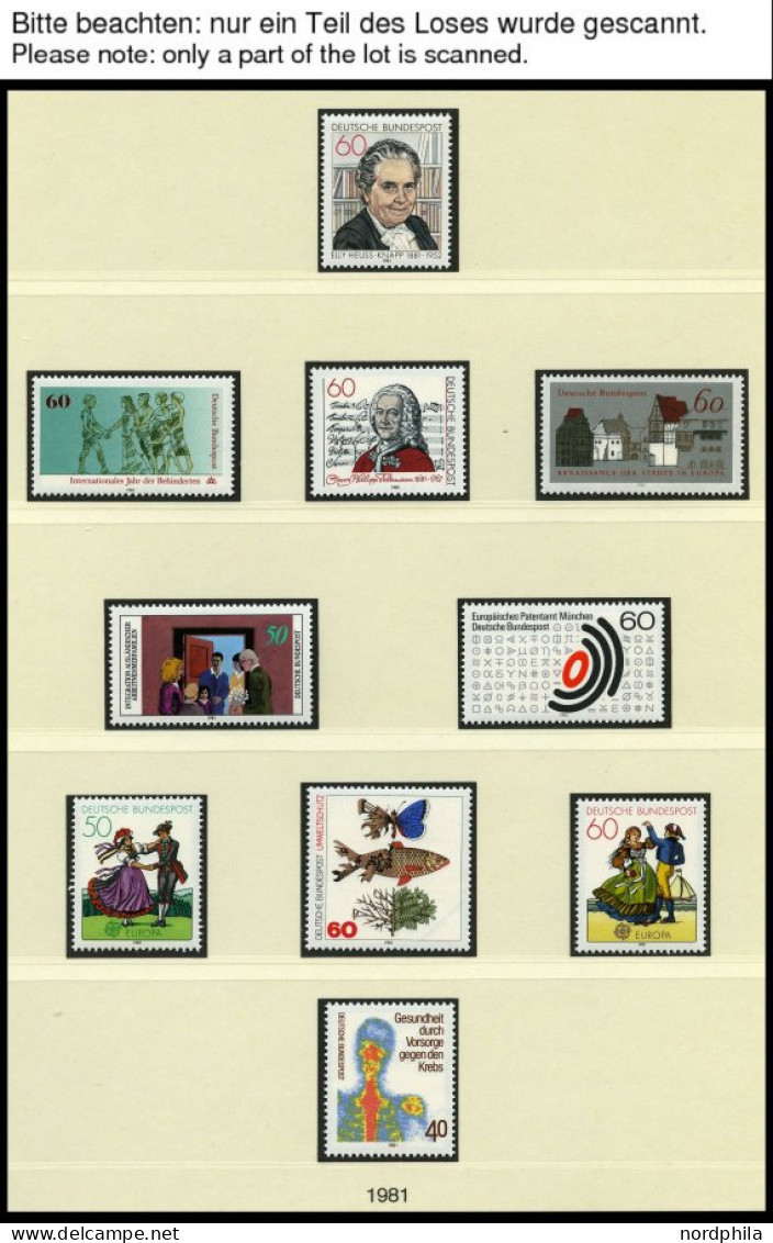 SAMMLUNGEN , Komplette Postfrische Sammlung Bund Von 1981-90 Im Linder Falzlosalbum, Prachterhaltung - Ungebraucht